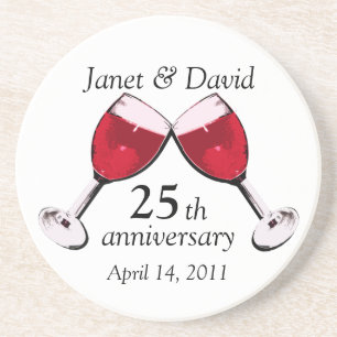 Dessous De Verre En Grès Toast to Love/ Vin rouge