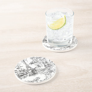 Dessous De Verre En Grès Toile Tour Eiffel