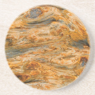 Dessous De Verre En Grès Tons Brown Tons naturels Motif écorce d'arbre Text