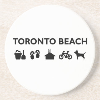 Dessous De Verre En Grès Toronto Beach Icons Monotone Black