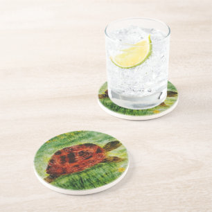 Dessous De Verre En Grès Tortue d'art animal reptile