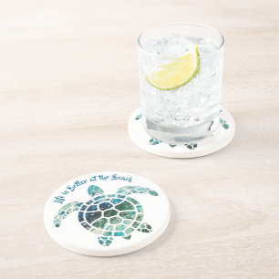 Dessous De Verre En Grès Tortue de mer - La vie est meilleure à la plage