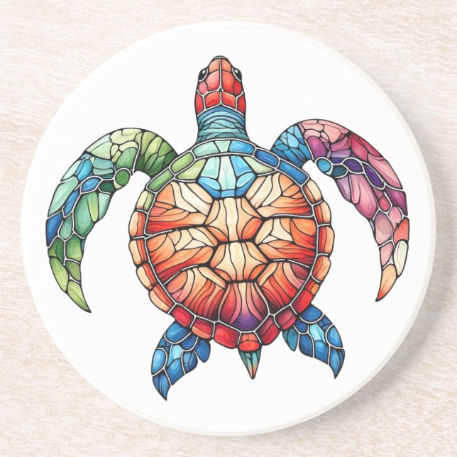 Dessous De Verre En Grès Tortue marine en verre (Devant)