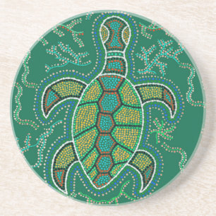 Dessous De Verre En Grès Tortuga des Caraïbes