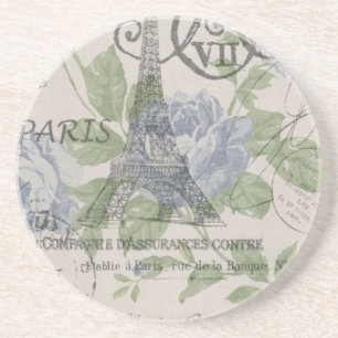 Dessous De Verre En Grès Tour Eiffel floral de Paris de ressort d'éléganc