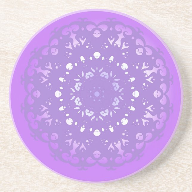 Dessous De Verre En Grès Transformation Violette (Devant)