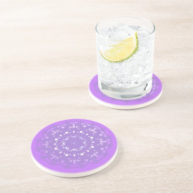 Dessous De Verre En Grès Transformation Violette (Côté)