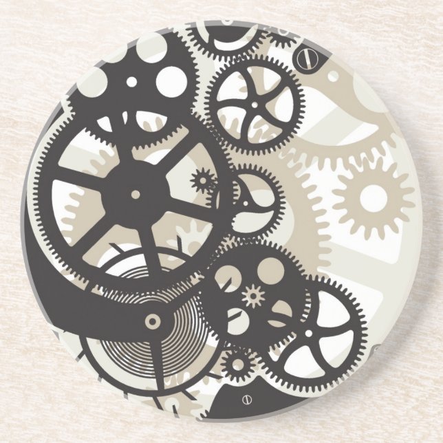 Dessous De Verre En Grès Travail de roues de dent (Devant)