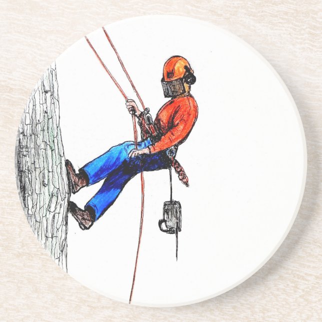 Dessous De Verre En Grès Tree Surgeon Arborist (Devant)