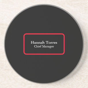 Dessous De Verre En Grès Trendy Black & Red Plain Créatif Moderne
