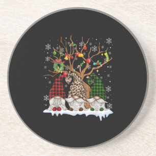 Dessous De Verre En Grès Trois Gnomes Léopard Buffalo Plaid Rouge Noël L