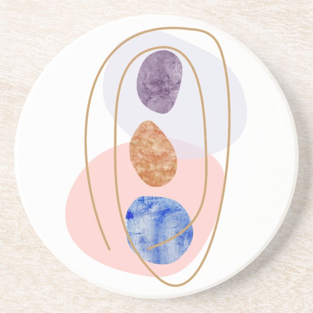 Dessous De Verre En Grès Trois Pierres (Devant)