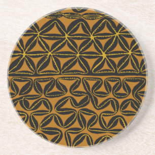 Dessous De Verre En Grès Tropical tribal mers du Sud tapa