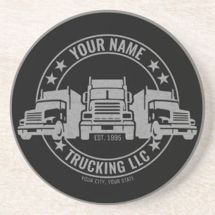 Dessous De Verre En Grès Trucker personnalisé Big Rig Semi Camion Camion