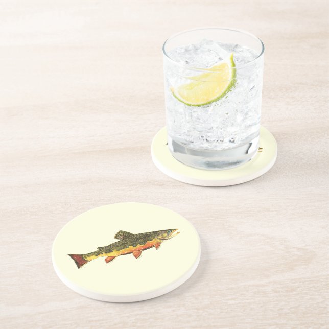 Dessous De Verre En Grès Truite de Brook (Côté)