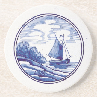 Dessous De Verre En Grès Tuile bleue traditionnelle néerlandaise