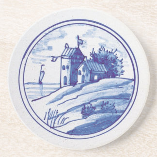 Dessous De Verre En Grès Tuile bleue traditionnelle néerlandaise
