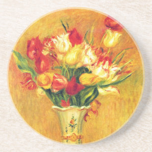 Dessous De Verre En Grès Tulipes de Pierre Renoir, Impressionnisme Vintage