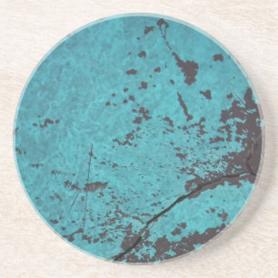 Dessous De Verre En Grès Turquoise bleu rouillé