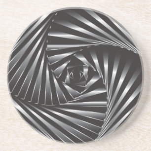 Dessous De Verre En Grès Twisted - Acier noir