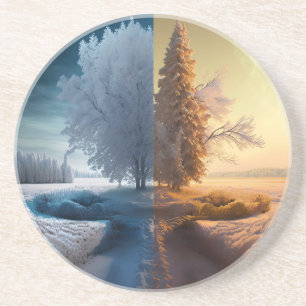 Dessous De Verre En Grès Un jour en hiver