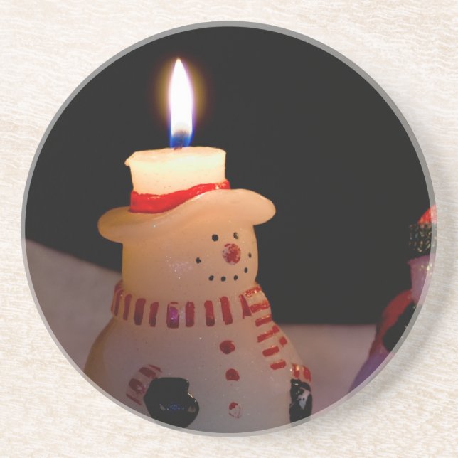 Dessous De Verre En Grès Un Snowman Lit (Devant)