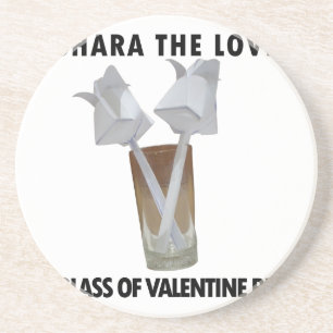 Dessous De Verre En Grès Un verre de paix valentine.