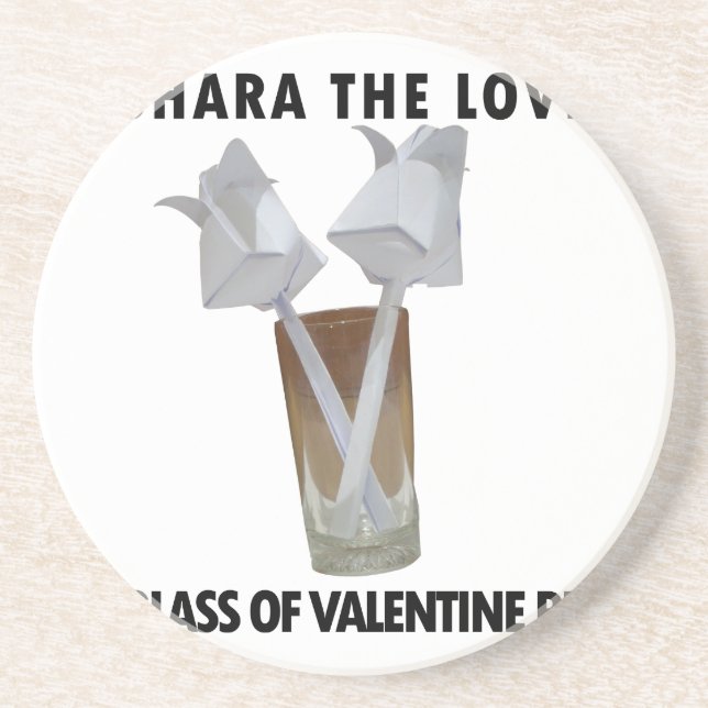 Dessous De Verre En Grès Un verre de paix valentine. (Devant)