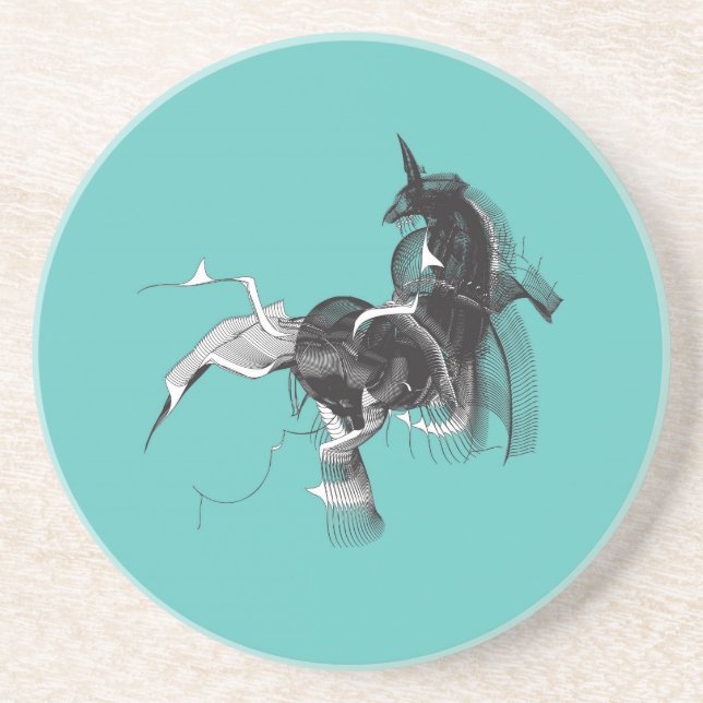 Dessous De Verre En Grès Unicorne numérique (Devant)