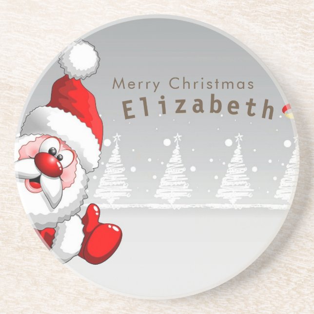 Dessous De Verre En Grès Vacances...Père Noël (Devant)