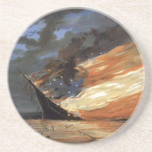 Dessous De Verre En Grès Vaisseau amiral de la guerre civile rebelle sur le
