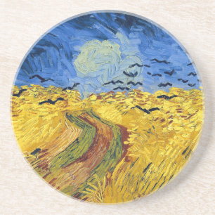 Dessous De Verre En Grès Van Gogh Champs de blé Impressionniste Peinture
