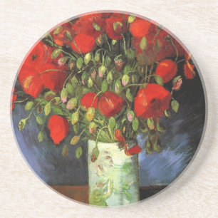 Dessous De Verre En Grès Van Gogh Peinture Vintage Fleurs Vase Fleuris