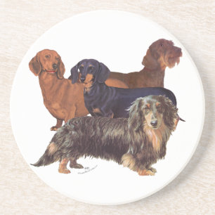 Dessous De Verre En Grès Variétés de Dachshund