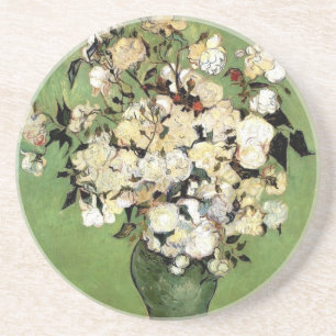 Dessous De Verre En Grès Vase de Roses par Vincent Van Gogh