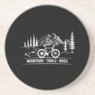 Dessous De Verre En Grès Vélos de Montagne Trail - Cycliste Cavalier de Vél