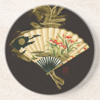 Ventilateur oriental criblé au design floral