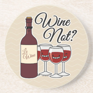 Dessous De Verre En Grès Verre de vin et non raisins alcool rose rouge pino