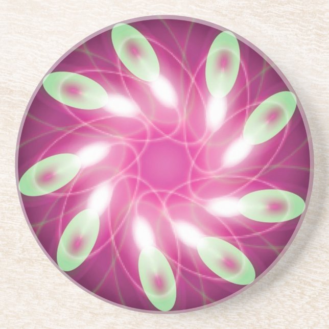 Dessous De Verre En Grès Vert s'échapper violet (Devant)