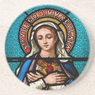 Dessous De Verre En Grès Vierge Marie