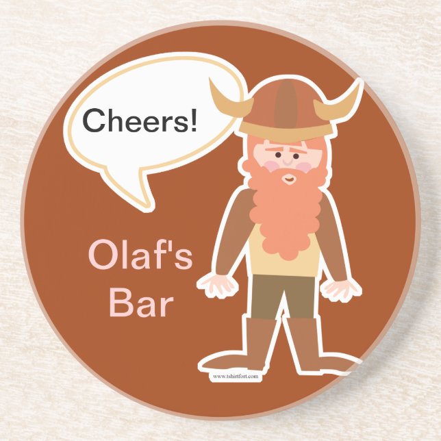 Dessous De Verre En Grès Viking personnalisable (Devant)