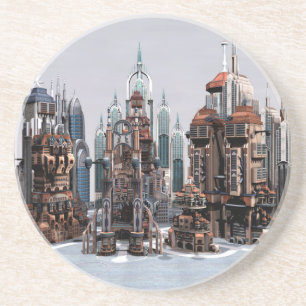 Dessous De Verre En Grès Ville futuriste