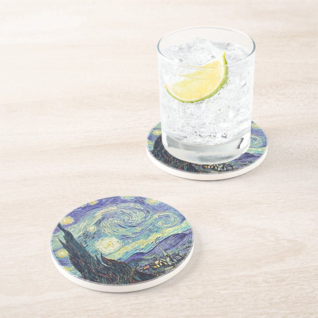 Dessous De Verre En Grès Vincent Van Gogh/ La Nuit étoilée (Côté)