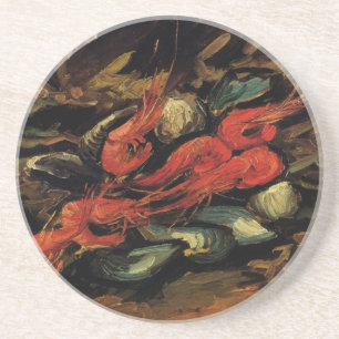 Dessous De Verre En Grès Vincent van Gogh - Nature morte Moules et Crevette