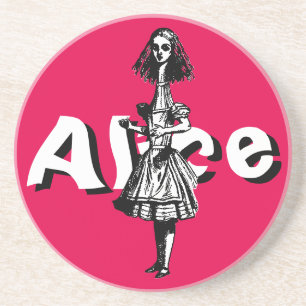 Dessous De Verre En Grès Vintage Alice étirée au pays des merveilles