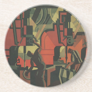 Dessous De Verre En Grès Vintage Art déco Business Fabrication industrielle