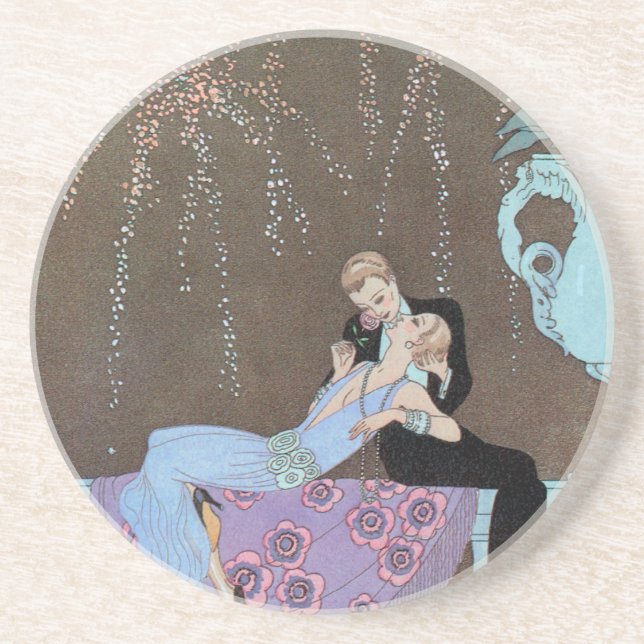 Dessous De Verre En Grès Vintage Art Deco Fireworks Le Feu, George Barbier (Devant)