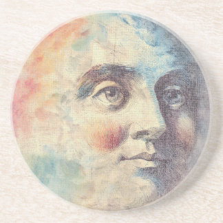 Dessous De Verre En Grès Vintage céleste Homme dans la Lune