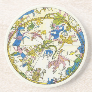 Dessous De Verre En Grès Vintage céleste, sphère arabe, constellations