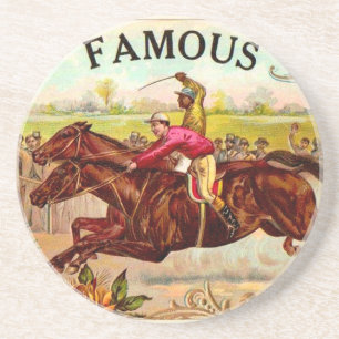 Dessous De Verre En Grès Vintage course de cheval Frissons de la course